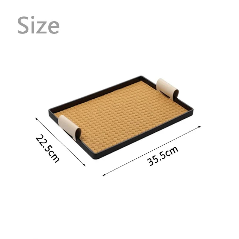 Plateau décoratif de luxe en cuir