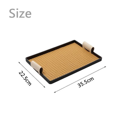 Plateau décoratif de luxe en cuir