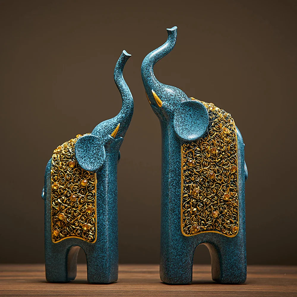 Retro Resin Elephant Ornaments