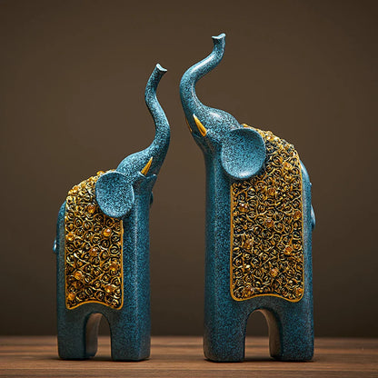 Retro Resin Elephant Ornaments