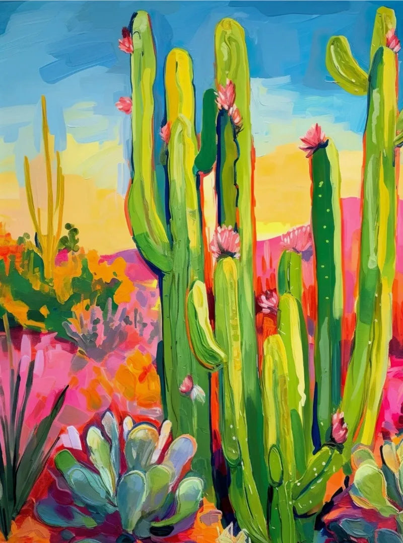 Cactus Bloom Collection Canvas Wall Art