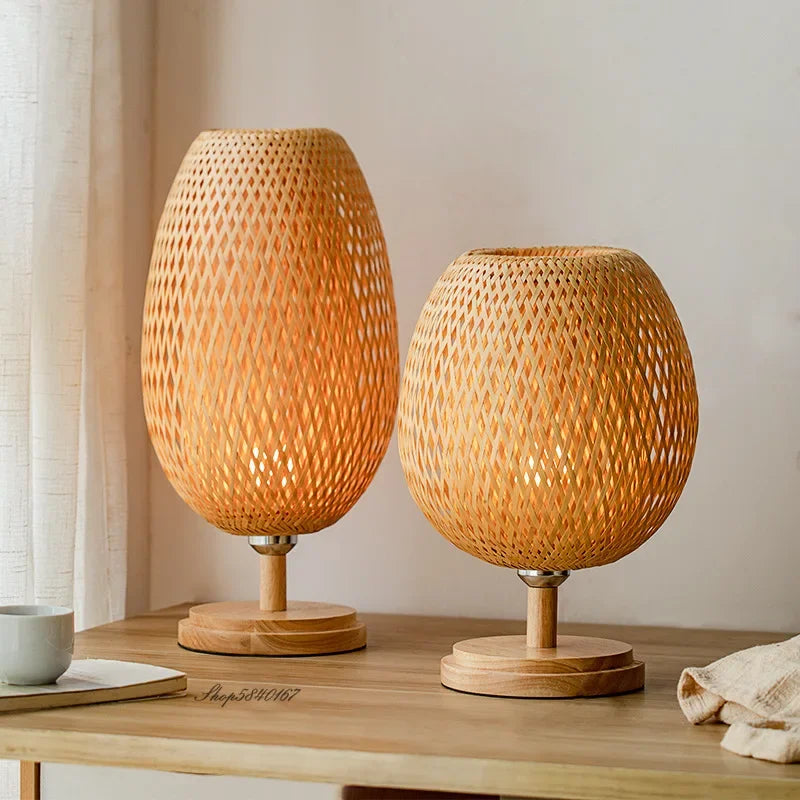 Vintage Bamboo Table Lamp