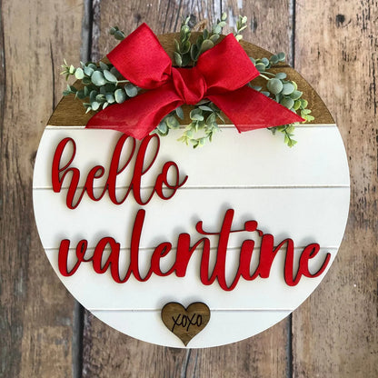 Wood Round Door Valentine Signs