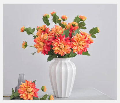 NordDahl Triple Bloom Artificial Dahlia Stem