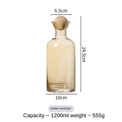 Nordic Glass Water Carafe with Wooden Lid