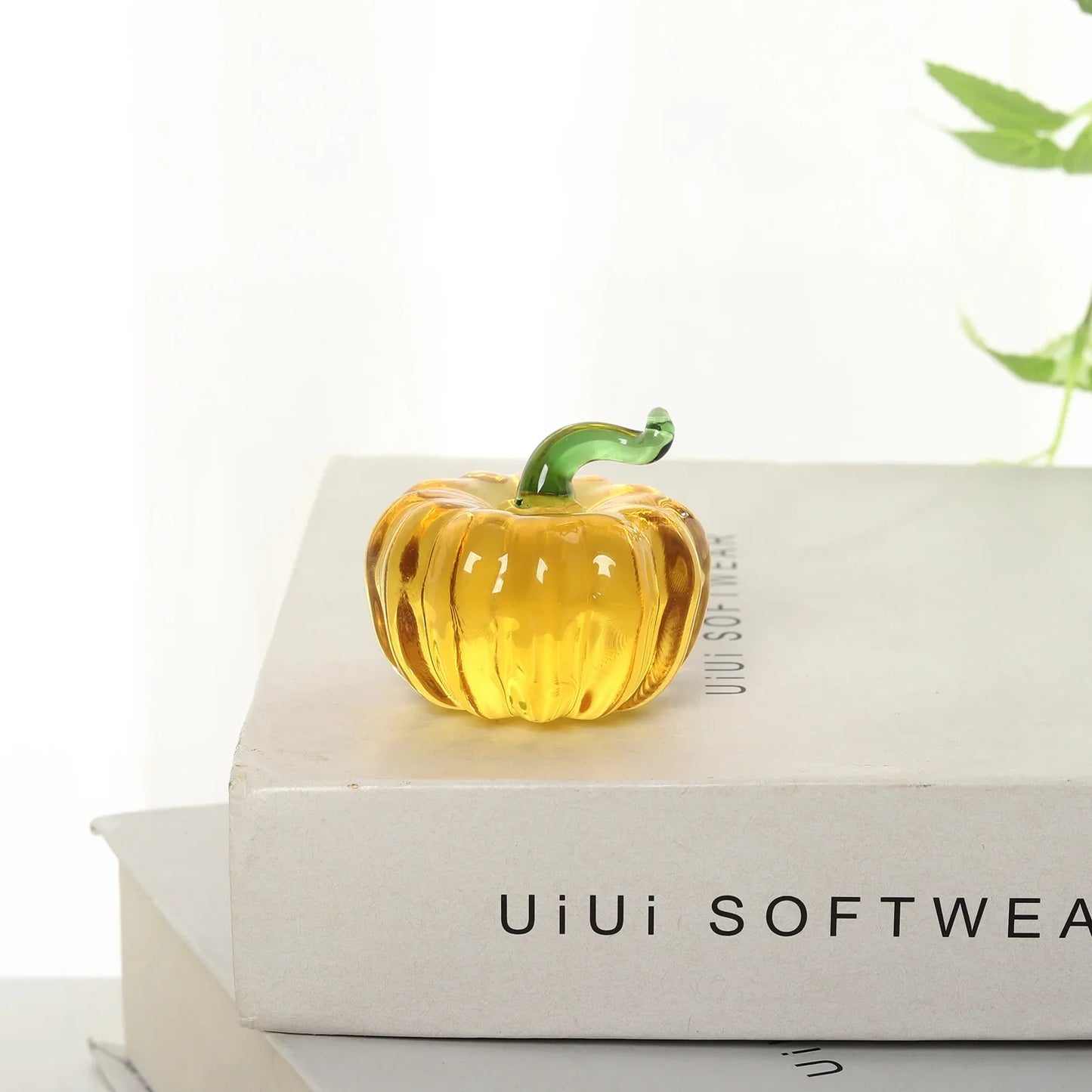 Yellow Glass Pumpkin Figurine