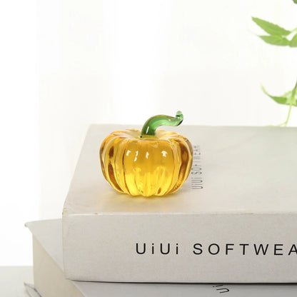 Yellow Glass Pumpkin Figurine