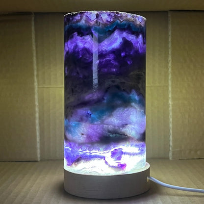 Lampe en cristal de fluorite arc-en-ciel naturel