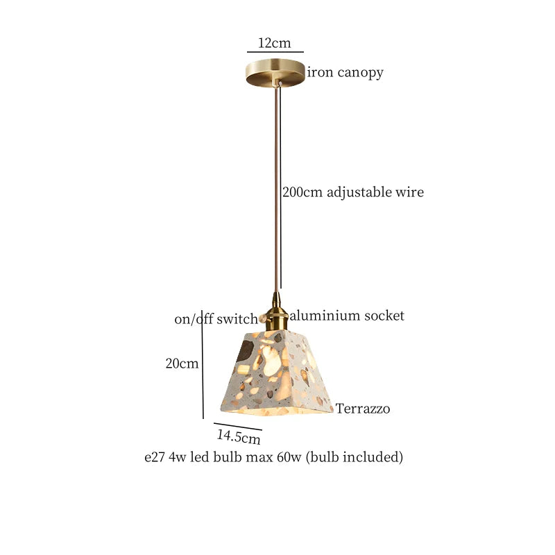 Terrazzo Stone Pendant Light