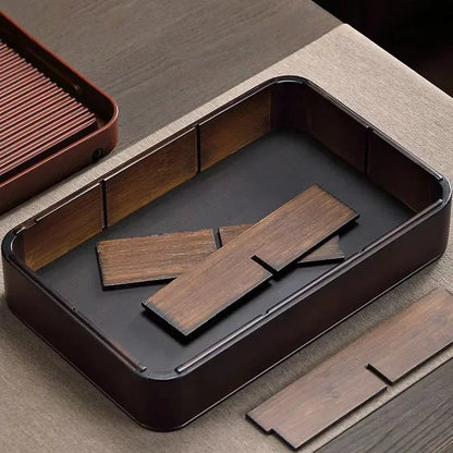 Multifunctional Bamboo Tea Tray with Drainage