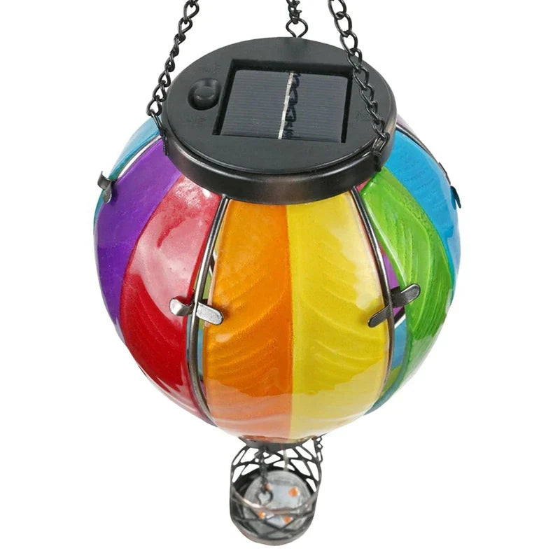 Lampe solaire montgolfière arc-en-ciel