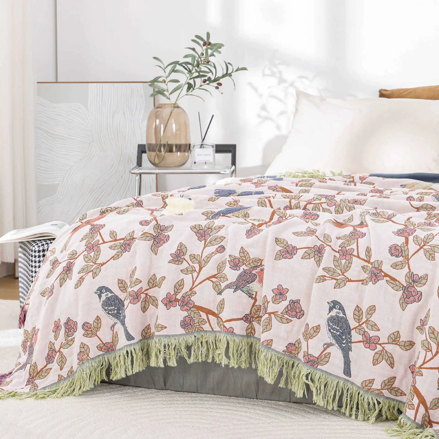 Spring Birds Throw Blanket