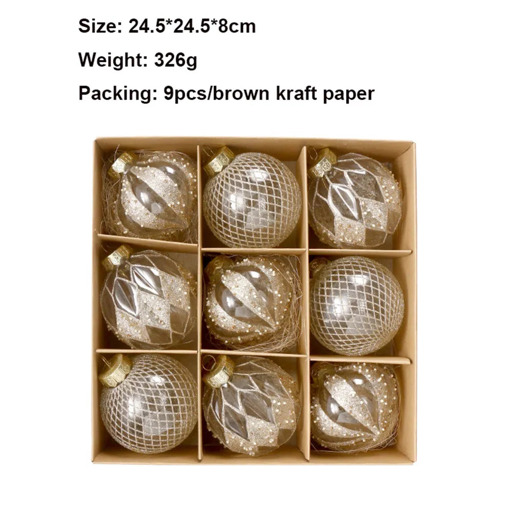 9pcs Transparent Net Christmas Ball Tree Decor