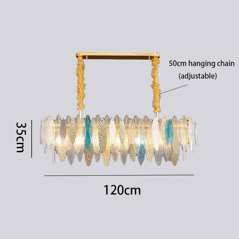 Blue Wave Glass Artistic Chandelier