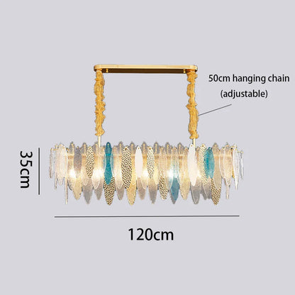 Blue Wave Glass Artistic Chandelier