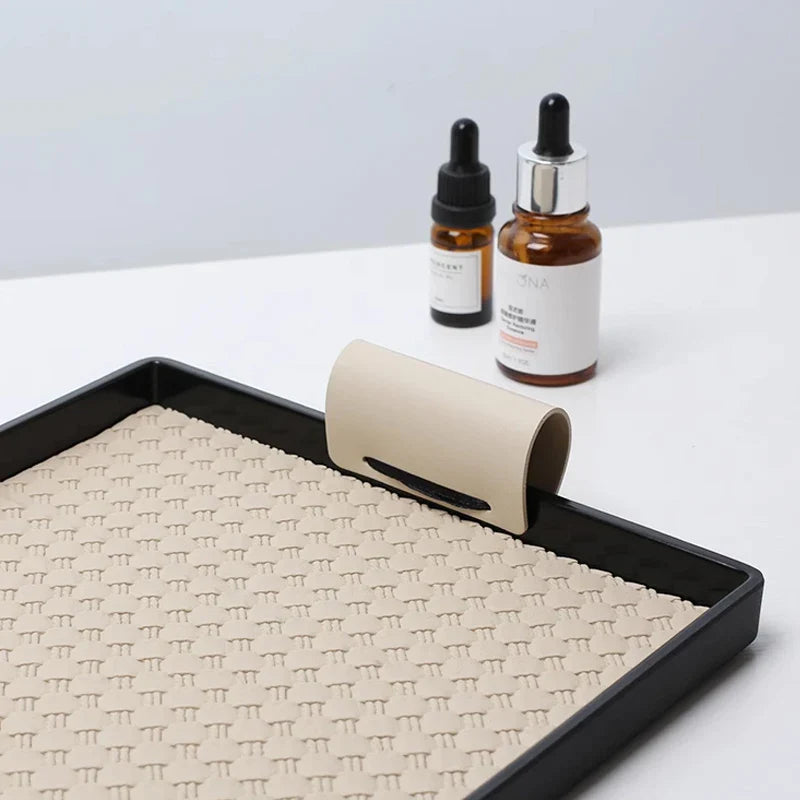 Plateau décoratif de luxe en cuir