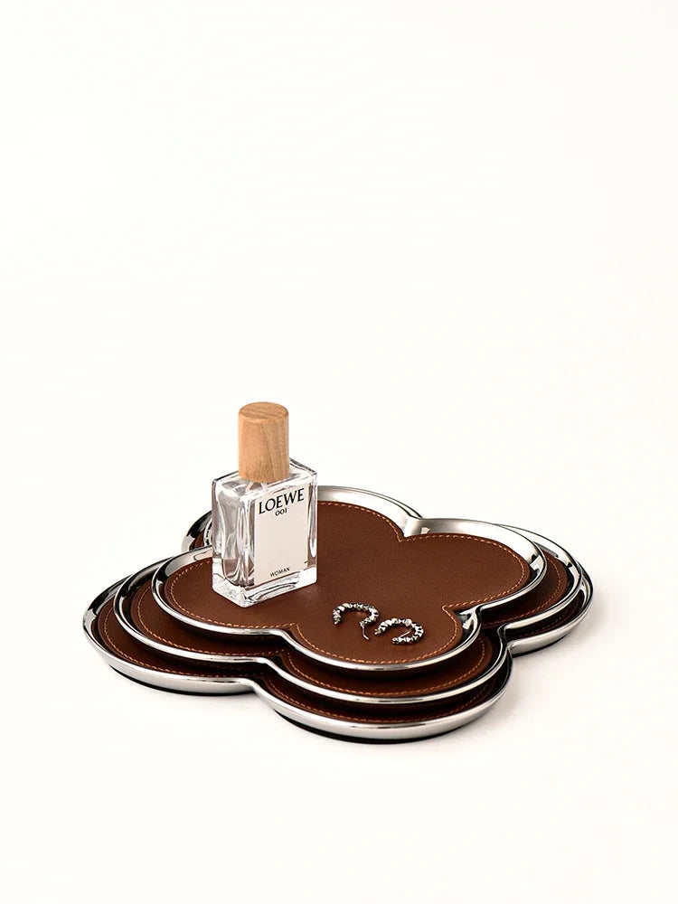 Luxury Leather Clover Tray