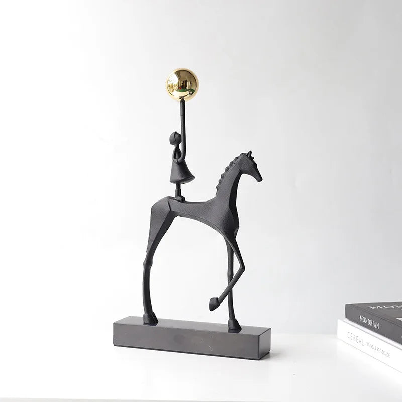 Abstract Modern Horse Rider Sculpture