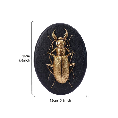 Golden Beetle Resin Wall Decor- Insect Themed Accent