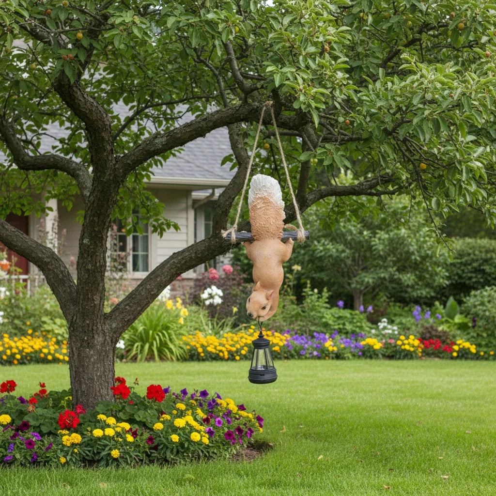 Oakglow Garden Squirrel Solar Statue