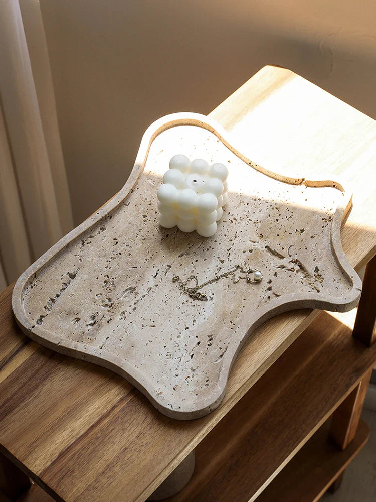 Vintage Travertine Stone Tray