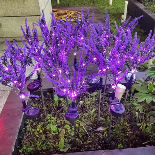 Luces solares de jardín de lavanda