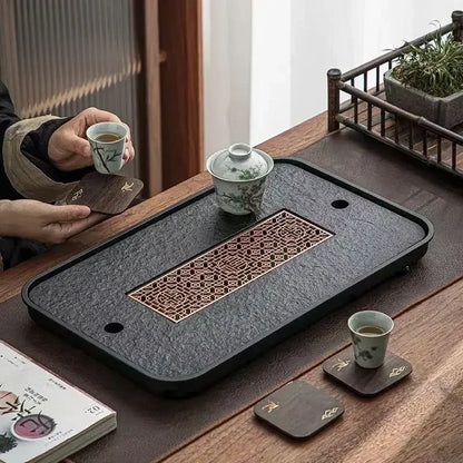 Luxury Chinese Tea Tray with Drainage