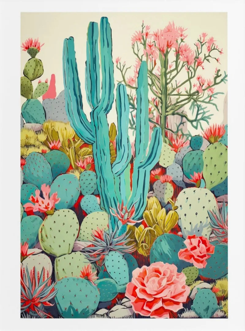 Cactus Bloom Collection Canvas Wall Art
