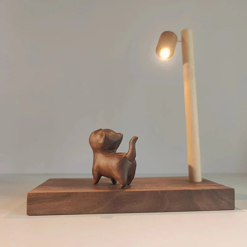 Wooden Dog Shaped Street Lamp