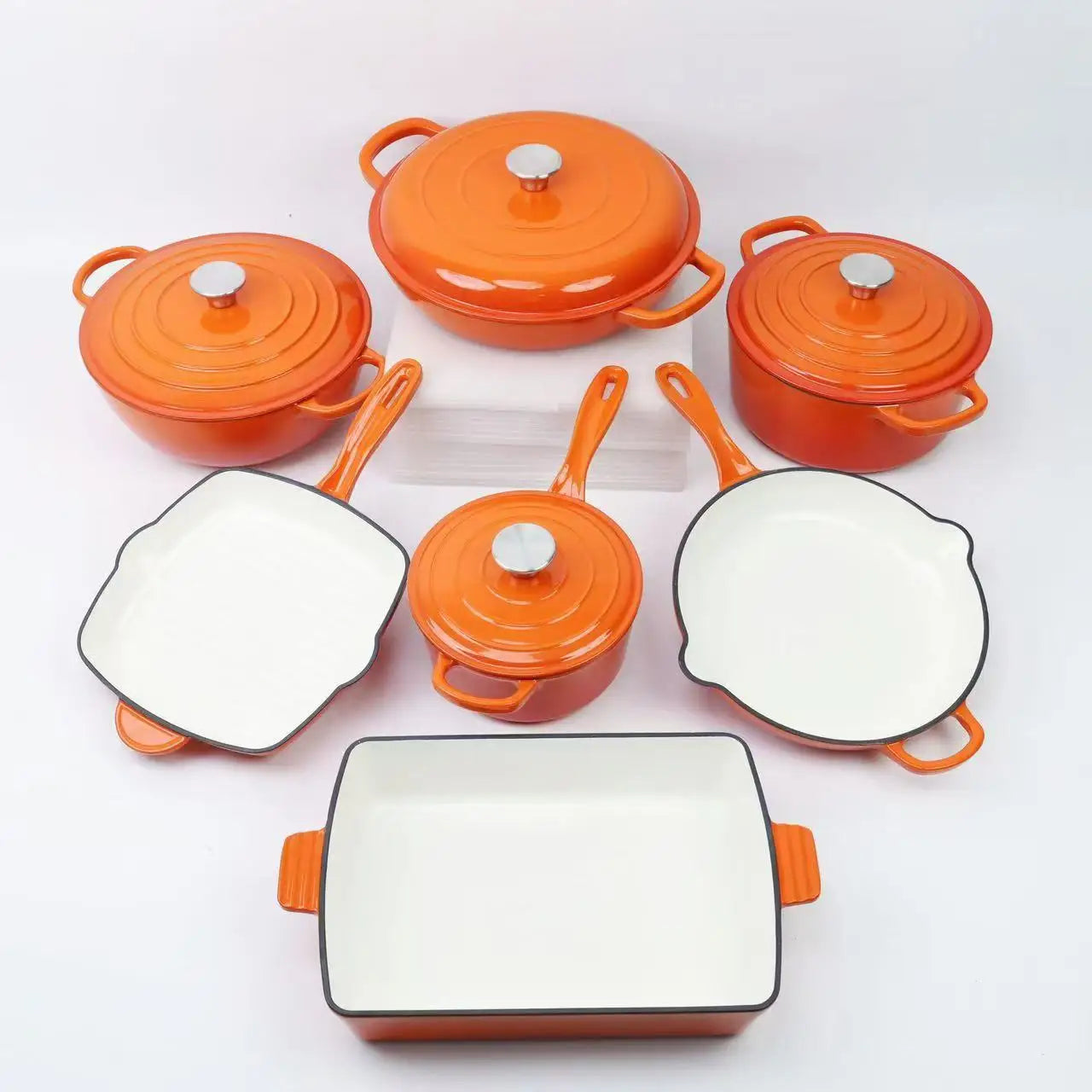 AuraNest™ 11-Piece Cast Iron Cookware Set