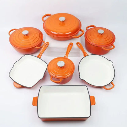 AuraNest™ 11-Piece Cast Iron Cookware Set
