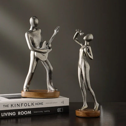 Abstract Musician Figurines - Resin Cello & Guitar Sculptures abstract musician figurine artistic home accessories cellist sculpture ornament Figurine guitarist figurine Lamp music lover gift resin sculpture home decor Sculpture