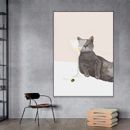 Wine Connoisseur Cat Canvas Art