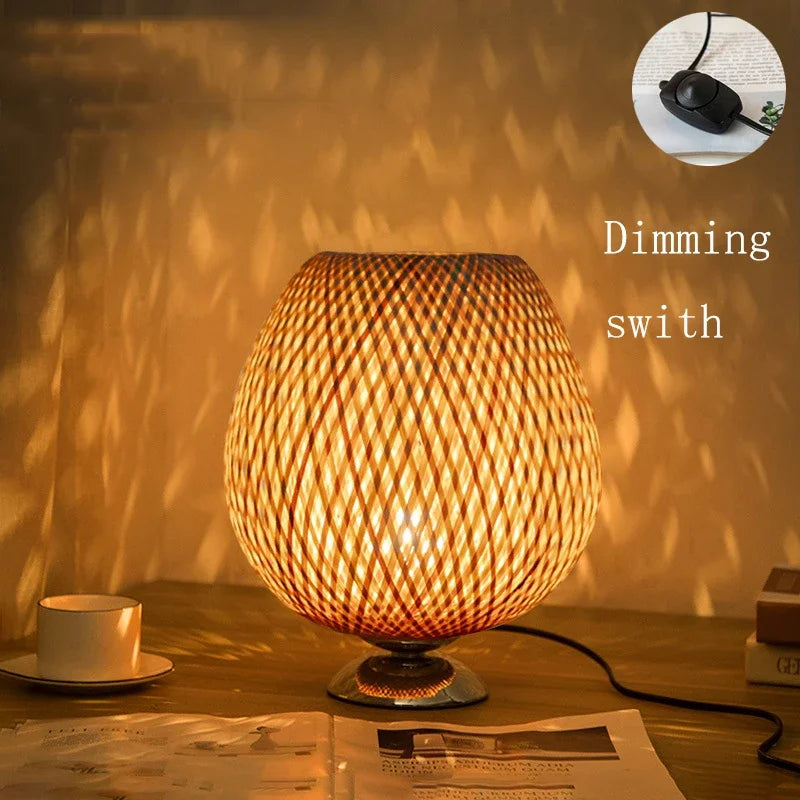 Vintage Bamboo Table Lamp