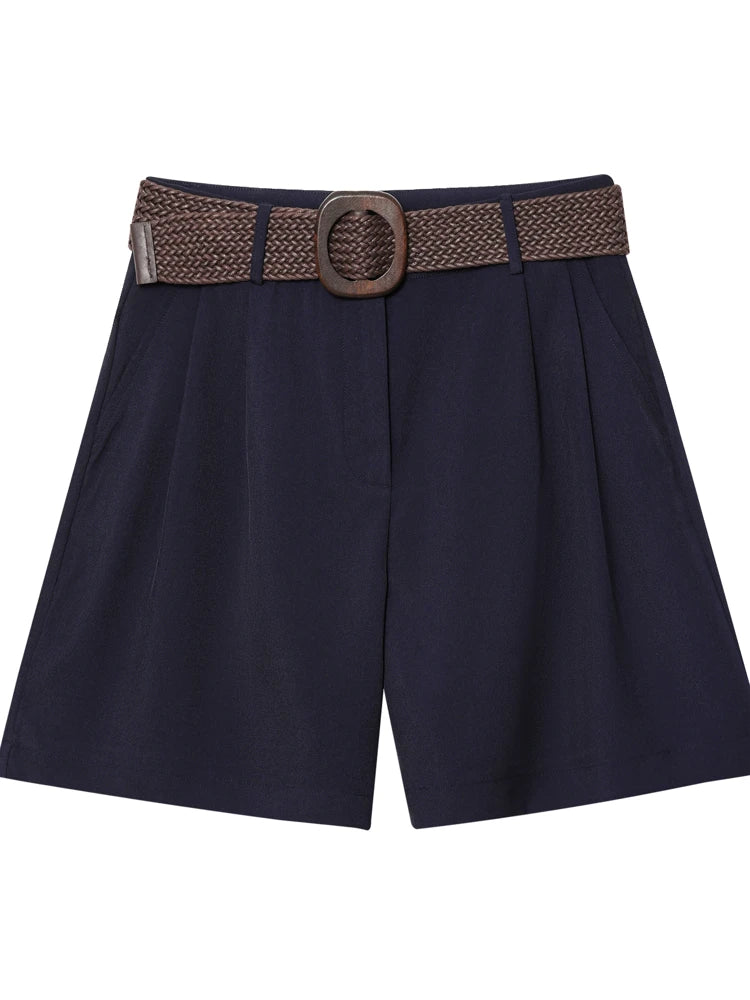 Ruvelle Belted Casual Shorts