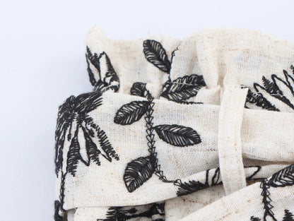 Floréline Tie-Waist Embroidery Shorts