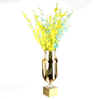 Elegant Gold and Glass Flower Vase