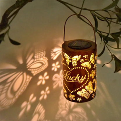 Solar Butterfly Hollowed-Out Lantern Light