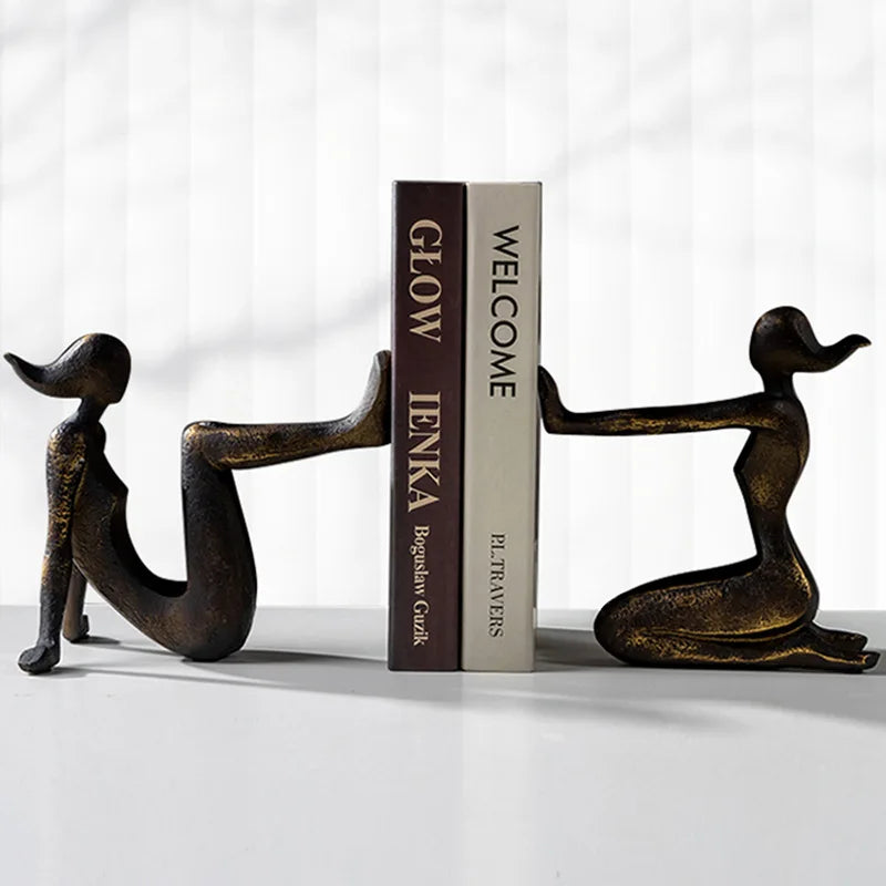 Modern Thinker Girl Statue - Abstract Character Home Decor bookend Figurine Home Decoration Accessories Living Room resin sculpture home decor Sculpture