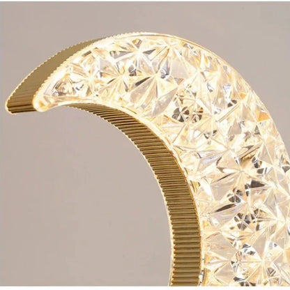 Crescent Moon Crystal Lamp