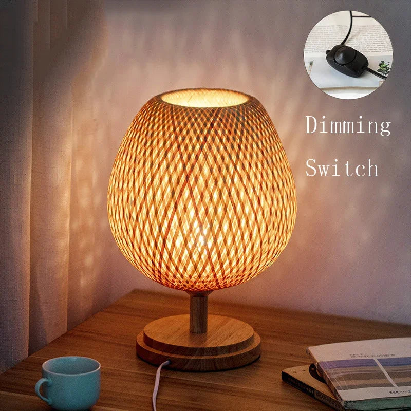 Vintage Bamboo Table Lamp