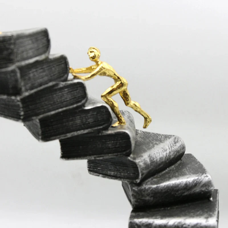 Modern Book Climb Figurine