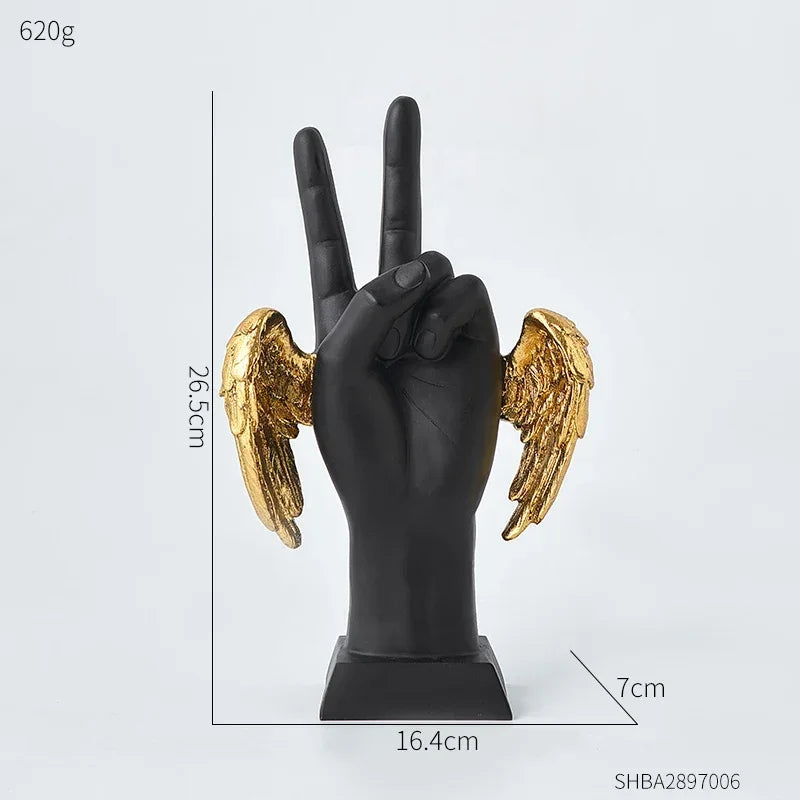 Modern Resin Hand Gesture Sculptures