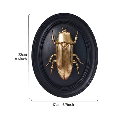 Golden Beetle Resin Wall Decor- Insect Themed Accent