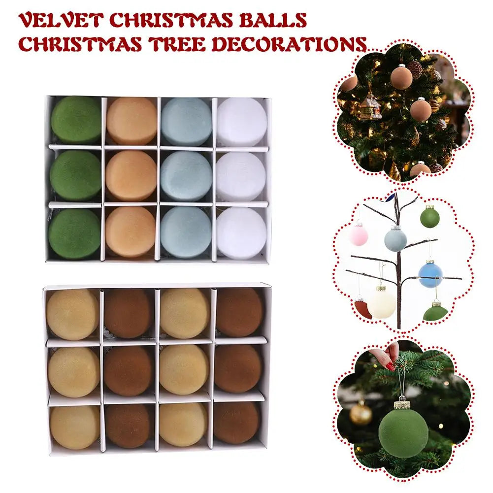 12pcs bolas de Natal de veludo