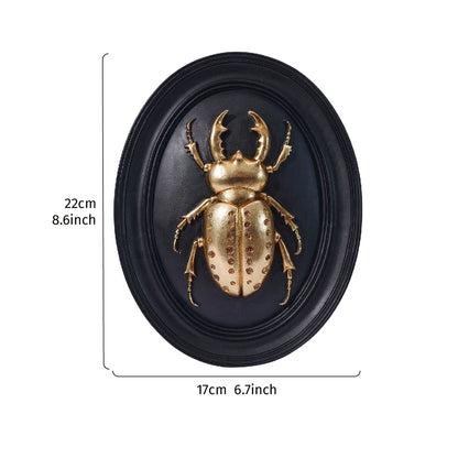 Golden Beetle Resin Wall Decor- Insect Themed Accent
