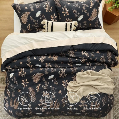 Black Floral Duvet Set