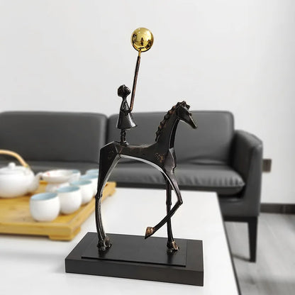 Abstract Modern Horse Rider Sculpture