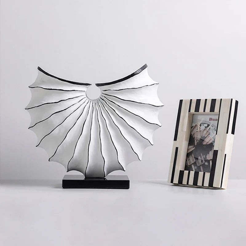 Abstract Fan Shaped Metal Sculpture