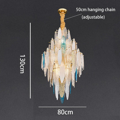 Blue Wave Glass Artistic Chandelier